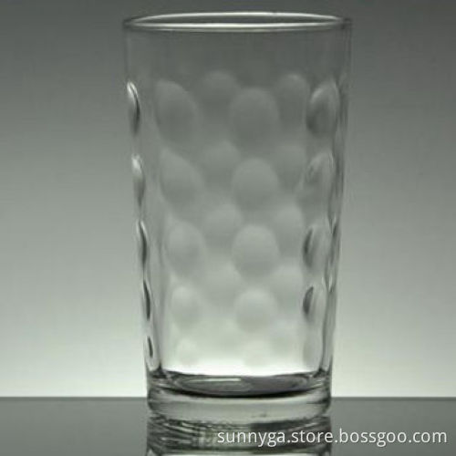 Drinking Glass with Debossed Dot, 385mL Capacity, Suitable for Daily Use/Promotional Purposes